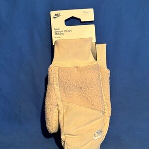 Nike Beige Sherpa Fleece Mittens